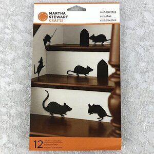 Martha Stewart Crafts Vintage Mice and Mouse Holes Black Shadow Silhouettes NWT